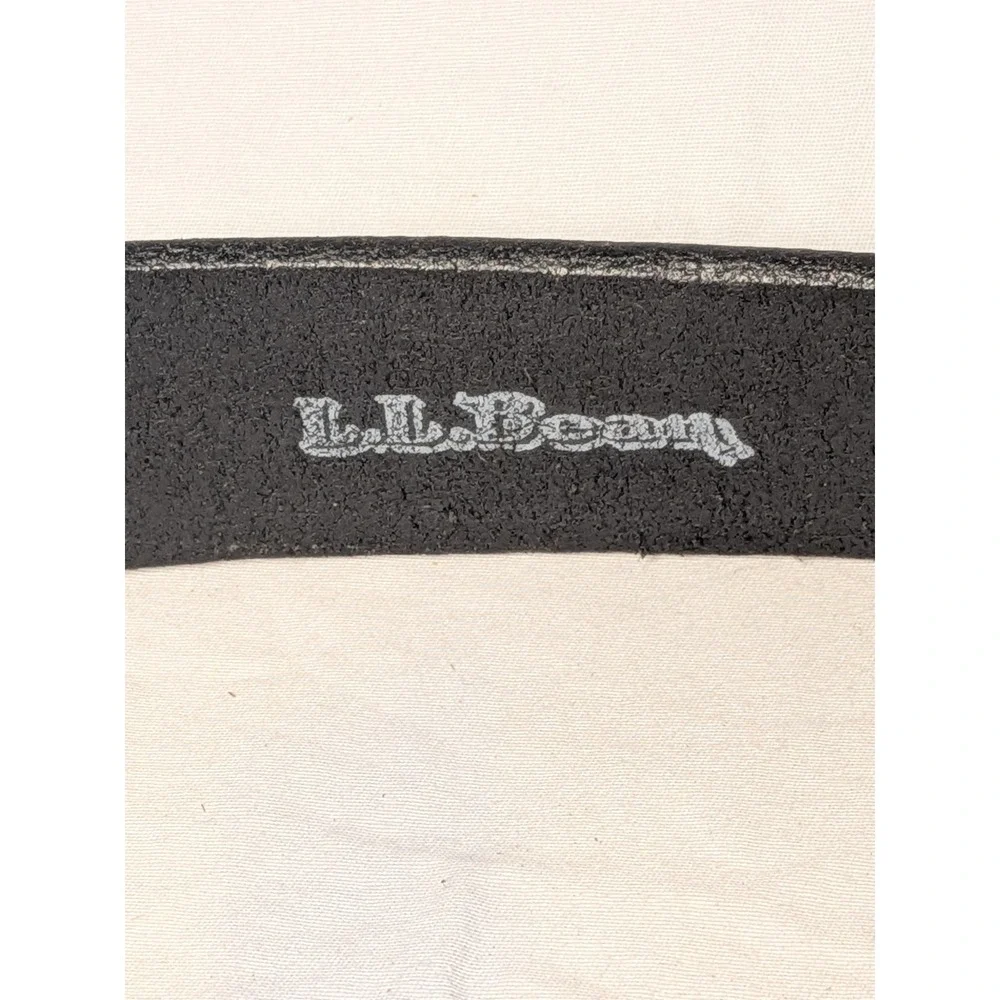 LL Bean Mens Black Leather Belt Made in England Cowhide Size 36 T779